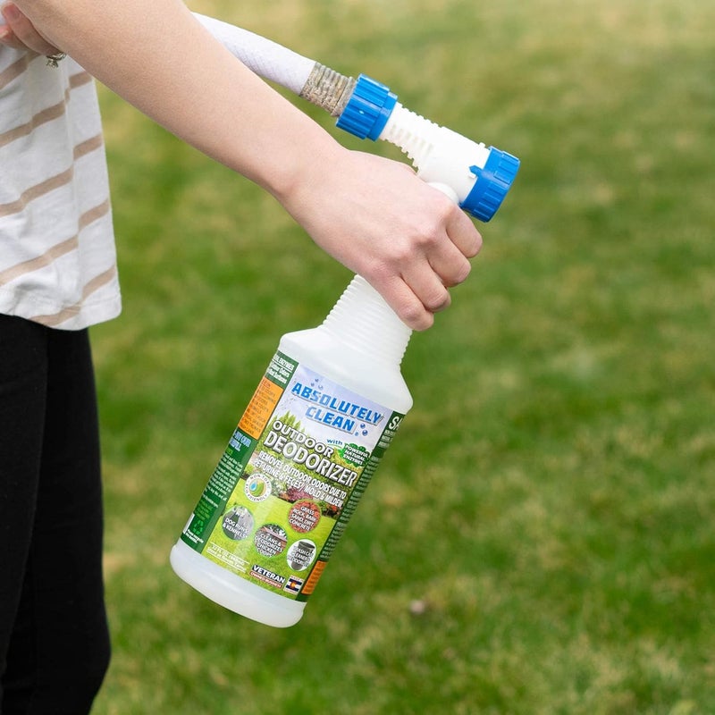 Absolutely Clean Amazing Outdoor Deodorizer odor eliminator Natural Enzyme Just Spray & Walk Away Grass, AstroTurf, Dog Runs, Patios, Decks, Fences & More Vet Approved - 32oz odor eliminator for strong odor - Image 2